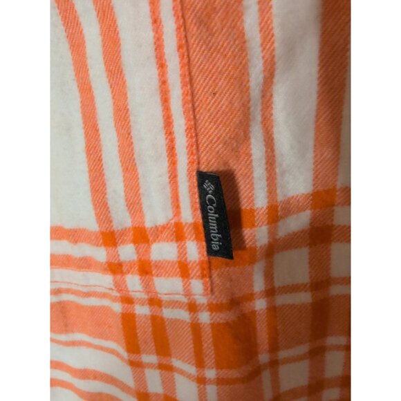 Large Columbia Clemson Orange and White Buttoned Long Sleeve Collared Shirt - Picture 4 of 9